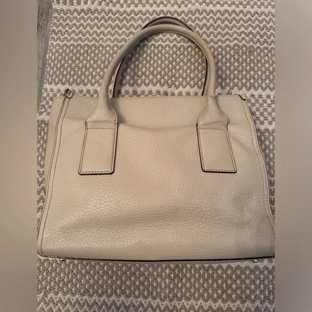 Kate Spade beige nude cream Leather Southport Avenue Lydia Satchel Purse Bag - Picture 2 of 16